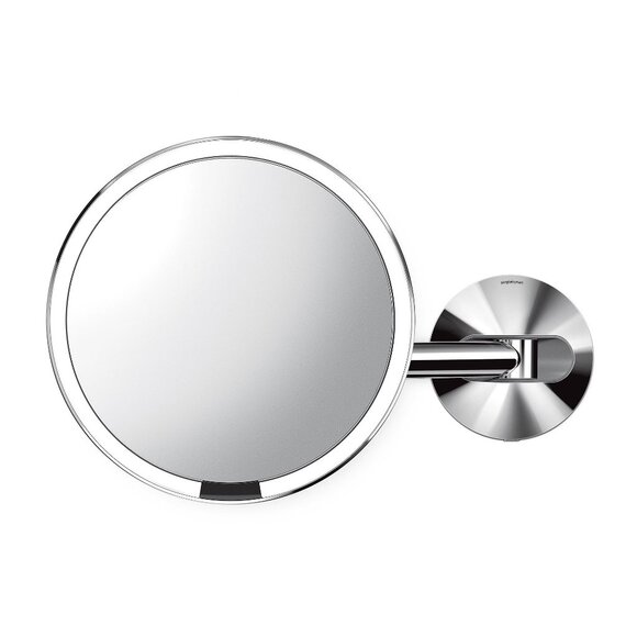 Simplehuman Wall Mount Sensor Mirror, 5x Magnification, Brushed Stainless Steel - Picture 1 of 11